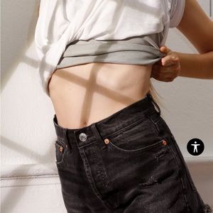 Zara high rise black denim shorts NWT